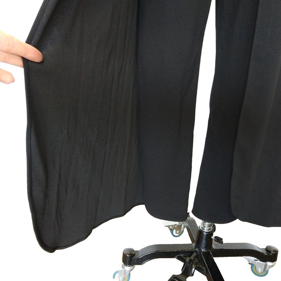 Vintage Y2K Black Velvet Jumpsuit Size 12 L Cold Shoulder Sweetheart Neckline - Picture 7 of 13